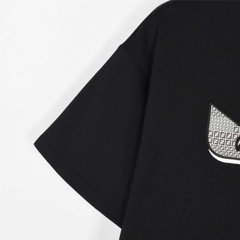 Fendi Black Monster Eyes Short Sleeve T-Shirt view