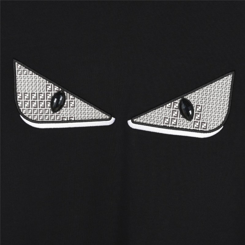 Fendi Black Monster Eyes Short Sleeve T-Shirt view