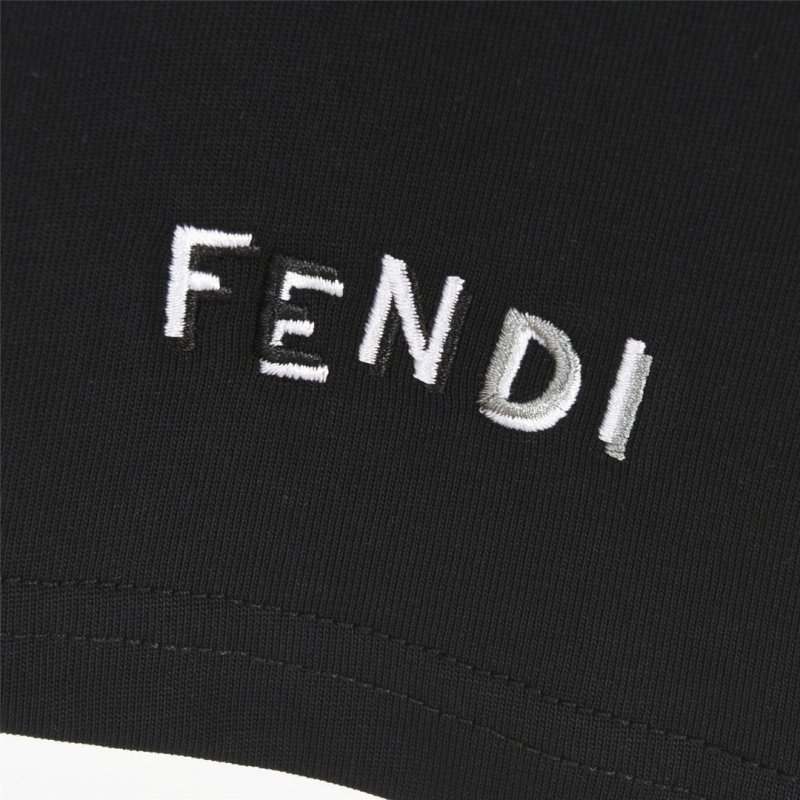 Fendi Black Monster Eyes Short Sleeve T-Shirt view