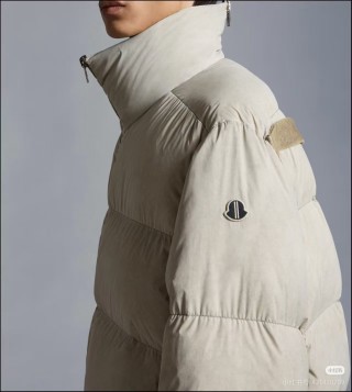 Cream Puffer Down Jacket with Faux Fur Hood view 6