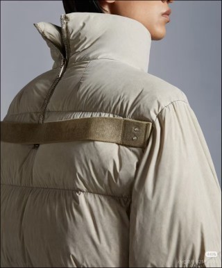 Cream Puffer Down Jacket with Faux Fur Hood view 8