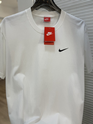 Nike Swoosh Logo Print White Cotton T-Shirt view 5