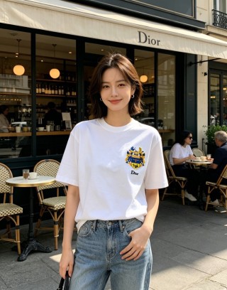 Dior Crest Logo White T-Shirt view 4