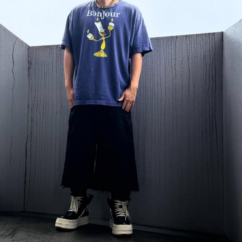 Navy Blue Graphic T-Shirt with Candlestick Print view