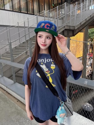 Navy Blue Graphic T-Shirt with Candlestick Print view 5