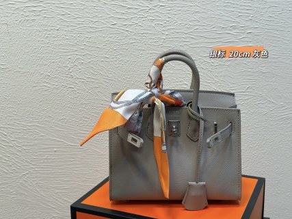 Hermès Birkin 20cm Platinum Purple Leather Handbag view 4