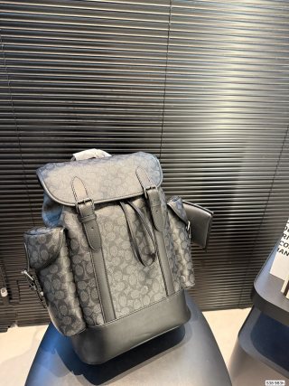 Coach Hitch Classic Monogram Backpack - Grey view 2