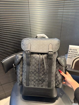 Coach Hitch Classic Monogram Backpack - Grey view 3
