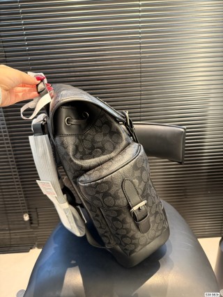Coach Hitch Classic Monogram Backpack - Grey view 4