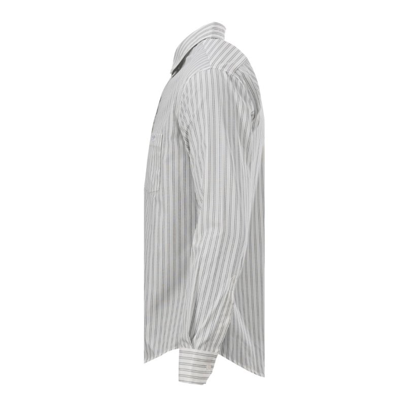 Dior Striped Button-Up Shirt White Blue view