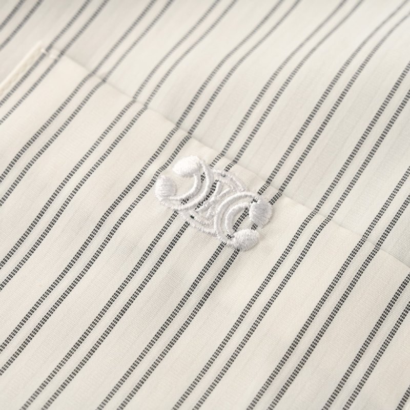 Dior Striped Button-Up Shirt White Blue view