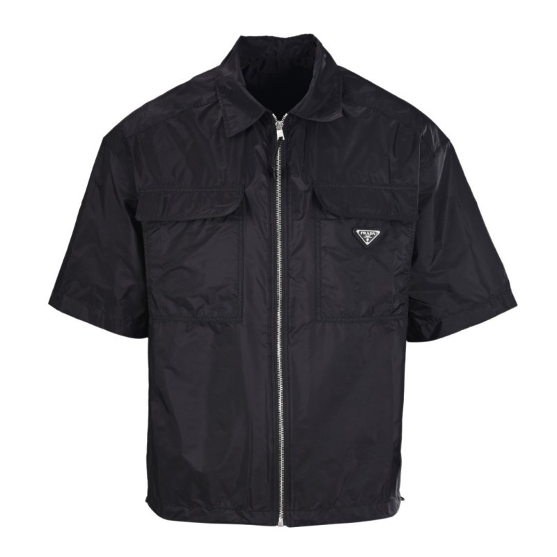Prada Black Short-Sleeve Nylon Shirt Jacket view