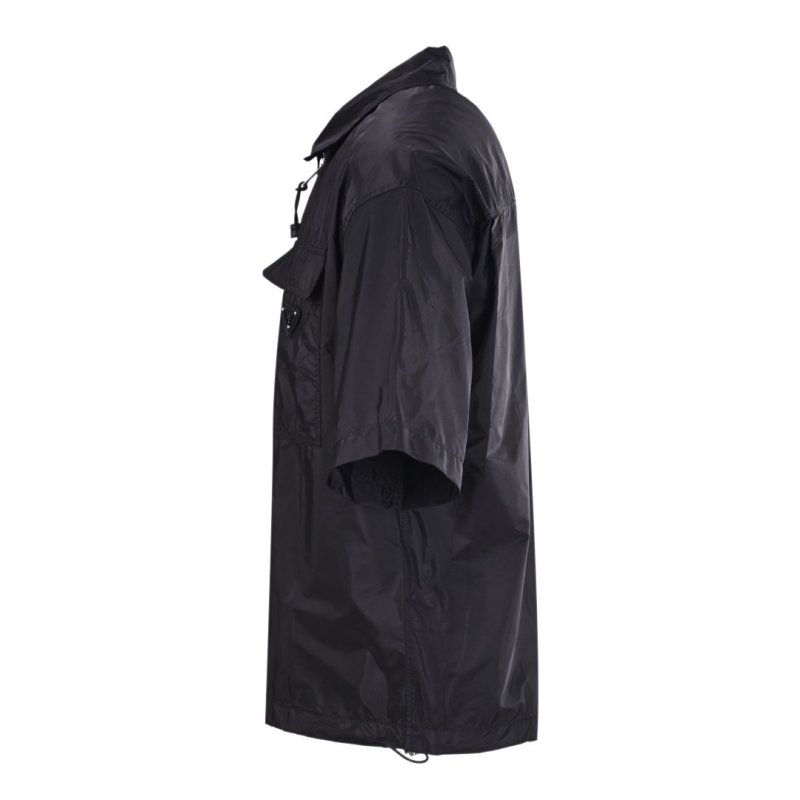 Prada Black Short-Sleeve Nylon Shirt Jacket view