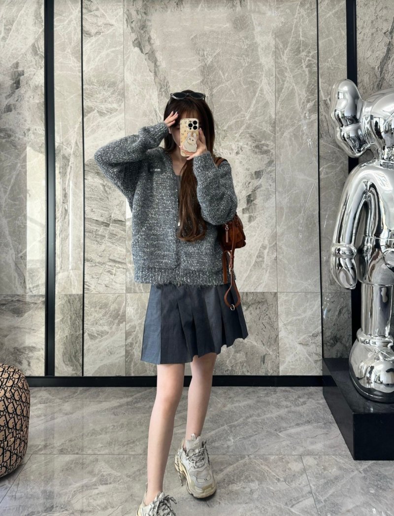 Grey Chunky Knit Cardigan view