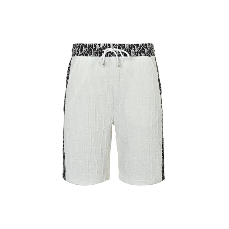 White Monogram Shorts with Black Tape Detail view