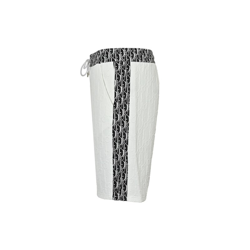 White Monogram Shorts with Black Tape Detail view