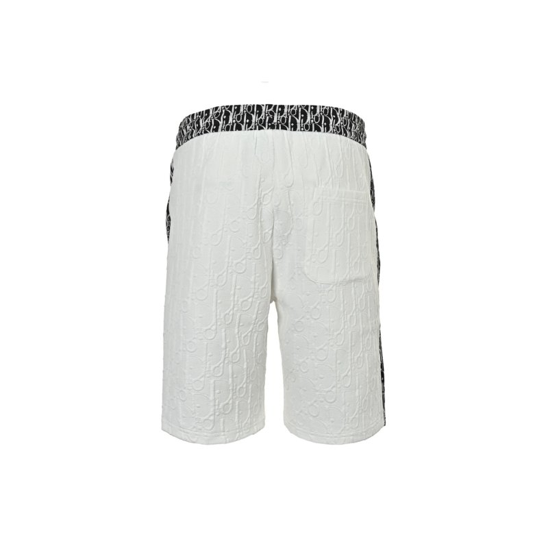 White Monogram Shorts with Black Tape Detail view