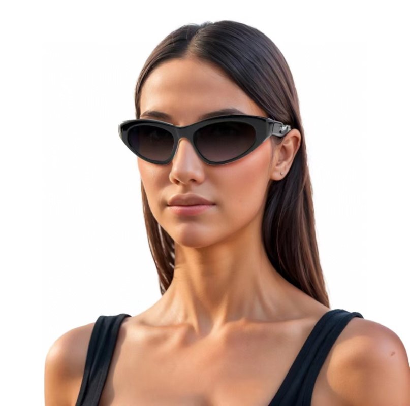 Balenciaga Cat Eye Logo Sunglasses - Black view