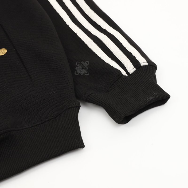 Adidas Originals Black Graphic Hoodie with Dragon Embroidery view