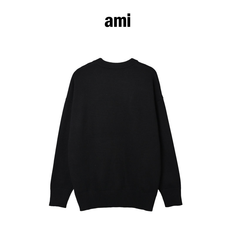 Essentials Black Heart Knit Sweater Cream Logo view