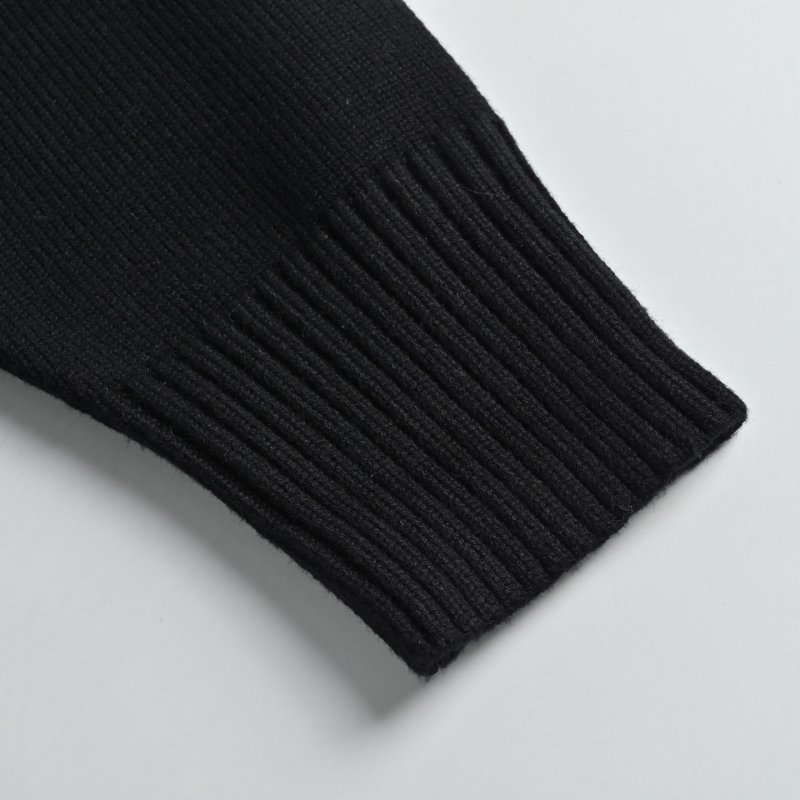 Essentials Black Heart Knit Sweater Cream Logo view