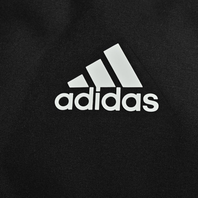 Adidas Black Long Puffer Down Jacket with 3-Stripe Detail view