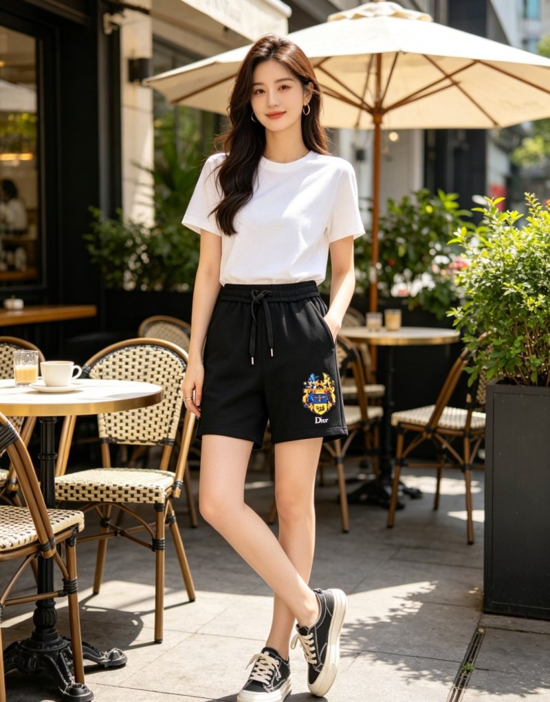 Dior Black Logo Embroidered Shorts