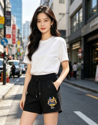 Dior Black Logo Embroidered Shorts view 2
