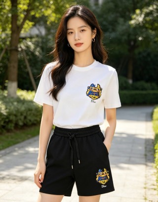 Dior Black Logo Embroidered Shorts view 4