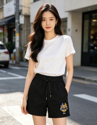 Dior Black Logo Embroidered Shorts view 6