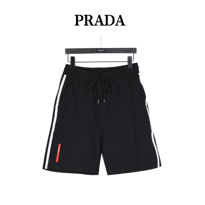 Nike Black Shorts with White Stripe and Red Accent view