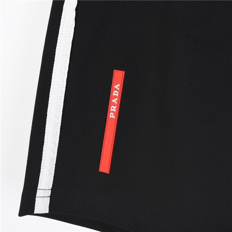 Nike Black Shorts with White Stripe and Red Accent view