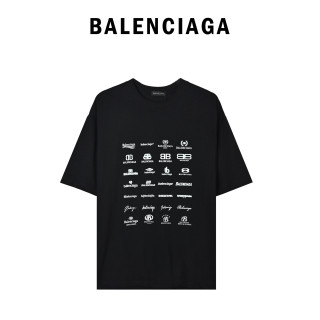 Balenciaga Multi-Logo Black T-Shirt view 11