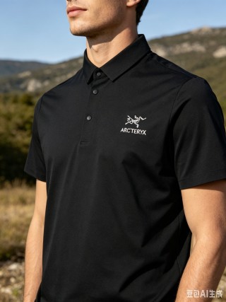 Arc'teryx Black Short Sleeve Polo Shirt