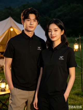 Arc'teryx Black Short Sleeve Polo Shirt view 3