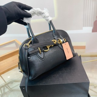 Miu Miu Shell Black Leather Handbag view 2
