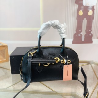 Miu Miu Shell Black Leather Handbag view 3