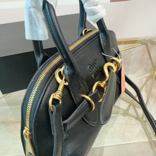 Miu Miu Shell Black Leather Handbag view 4