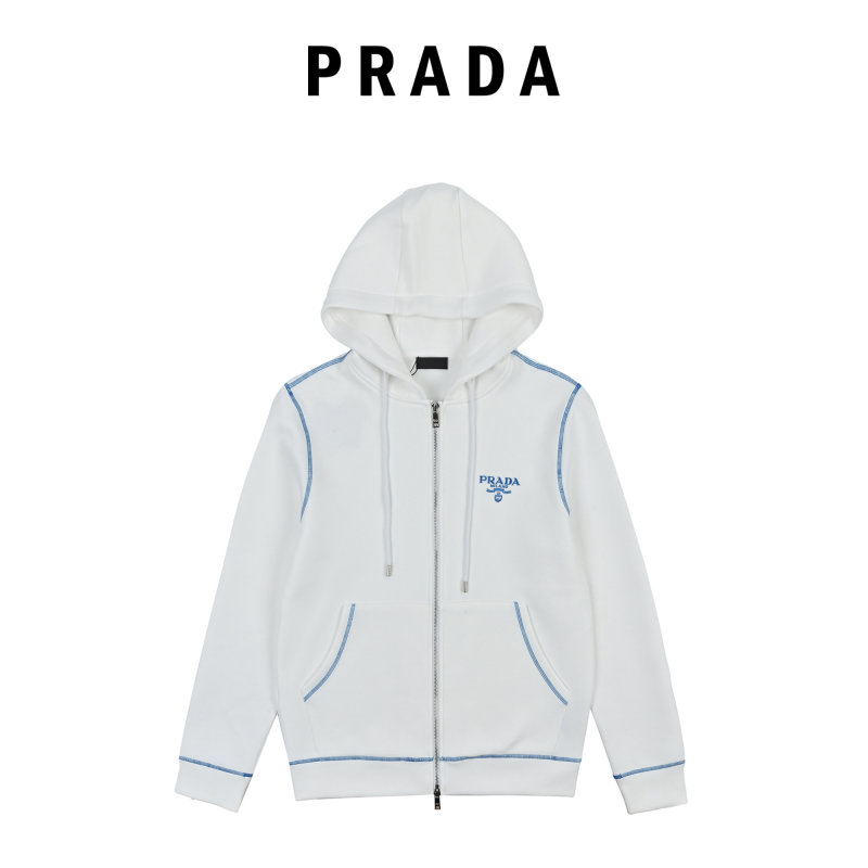 Prada White Zip Hoodie Jacket view