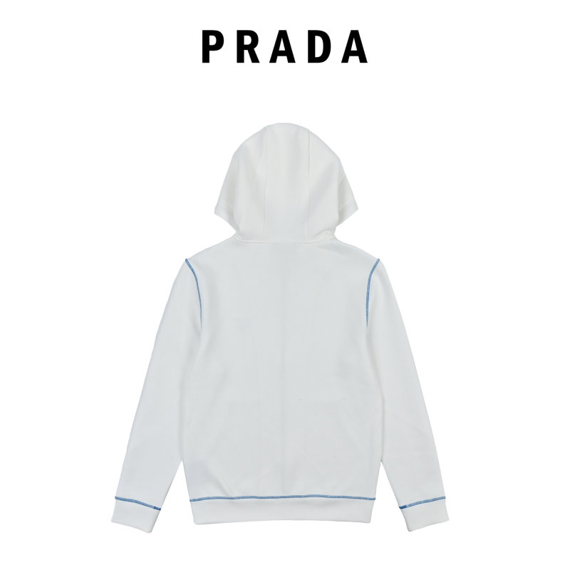 Prada White Zip Hoodie Jacket view