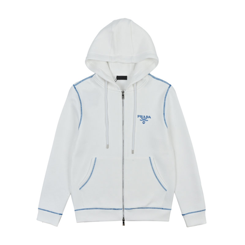 Prada White Zip Hoodie Jacket view