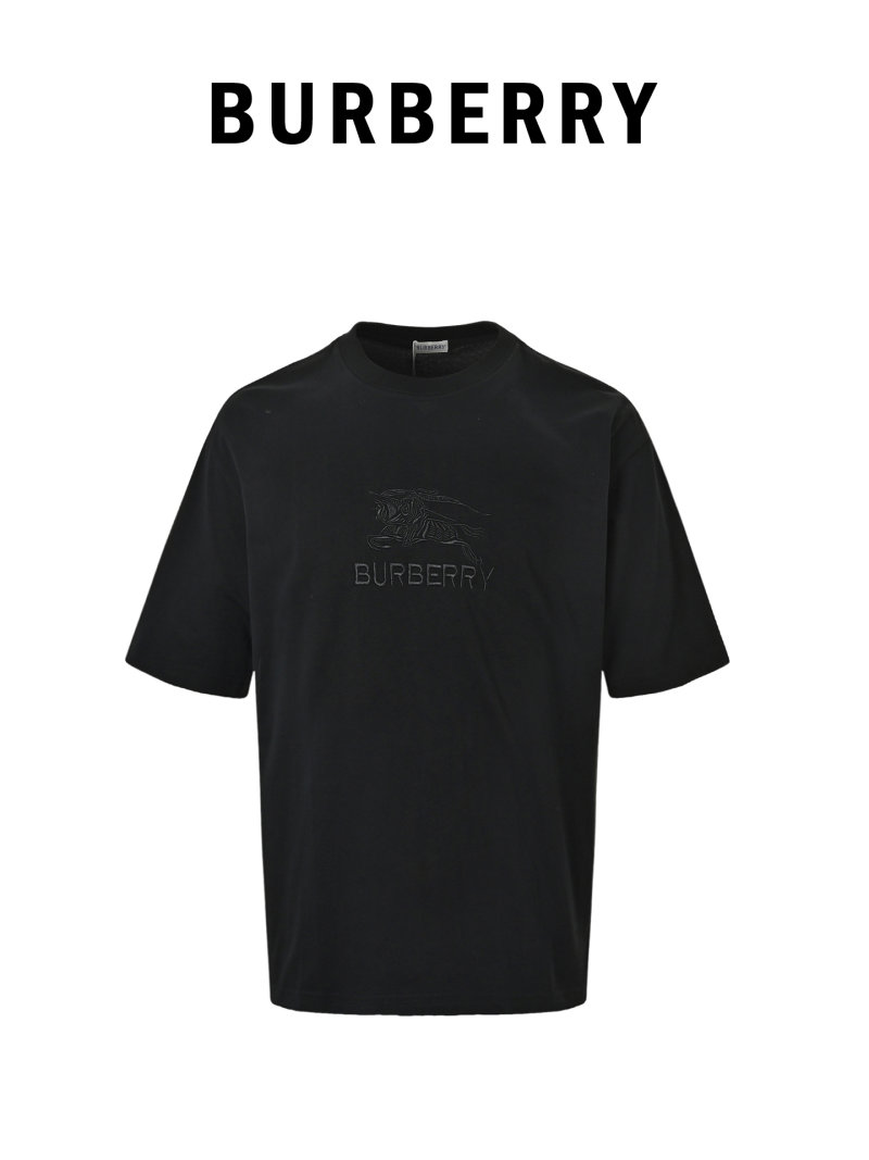 Burberry Black Embroidered Logo T-Shirt view