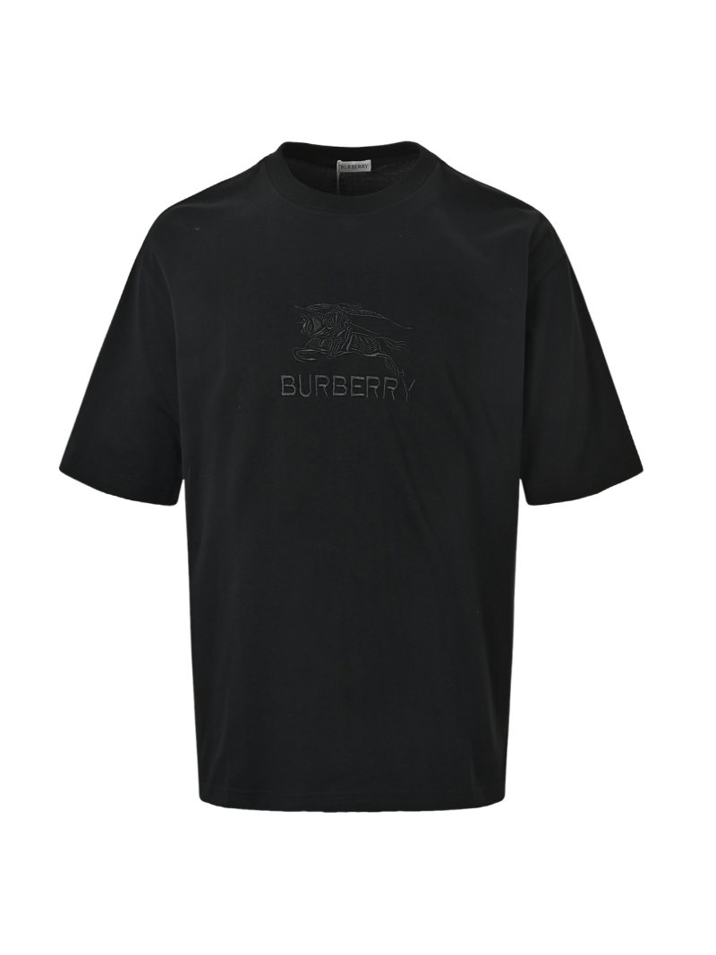 Burberry Black Embroidered Logo T-Shirt view