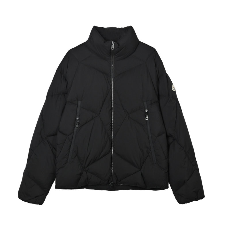 Black Quilted Puffer Down Jacket view
