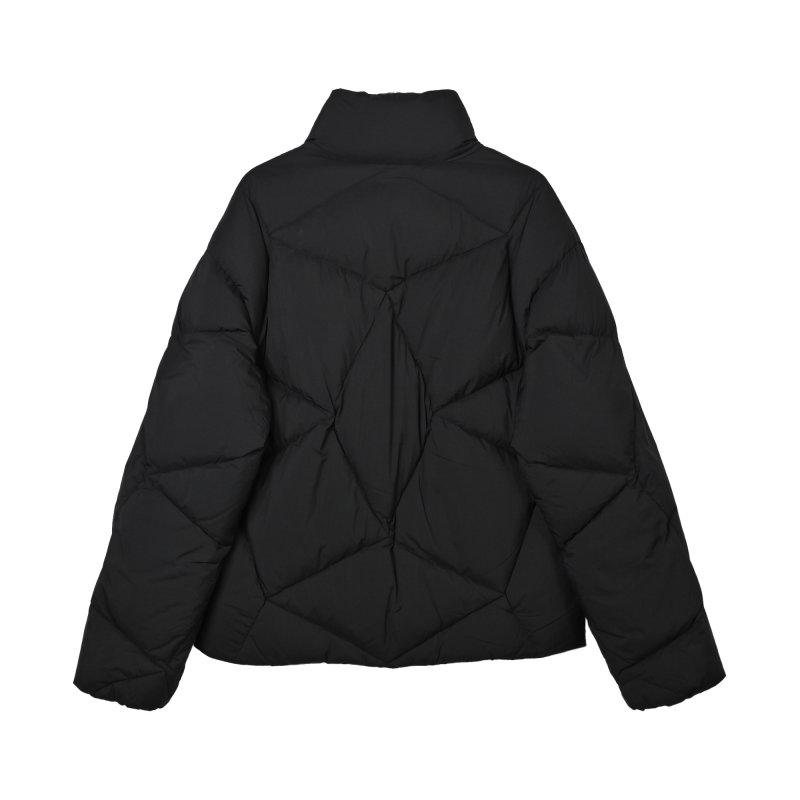 Black Quilted Puffer Down Jacket view