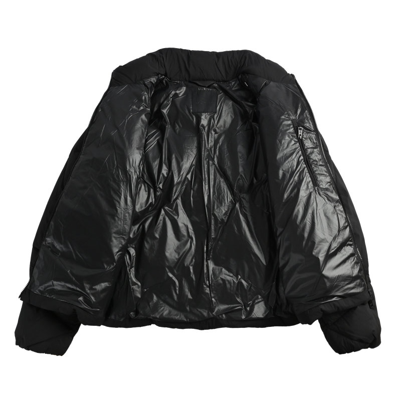 Black Quilted Puffer Down Jacket view