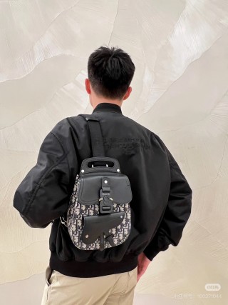 Black Leather Crossbody Shoulder Bag with White Hardware view 3