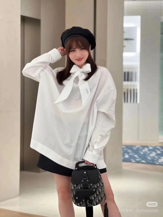 Black Leather Crossbody Shoulder Bag with White Hardware view 4