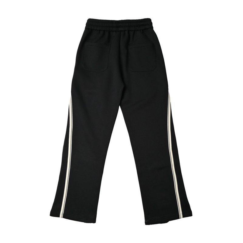 Black Track Pants with White Side Stripe view