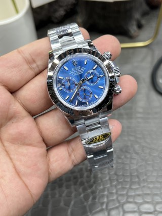 Rolex Daytona 40mm Chronograph Blue Dial Steel Watch view 2